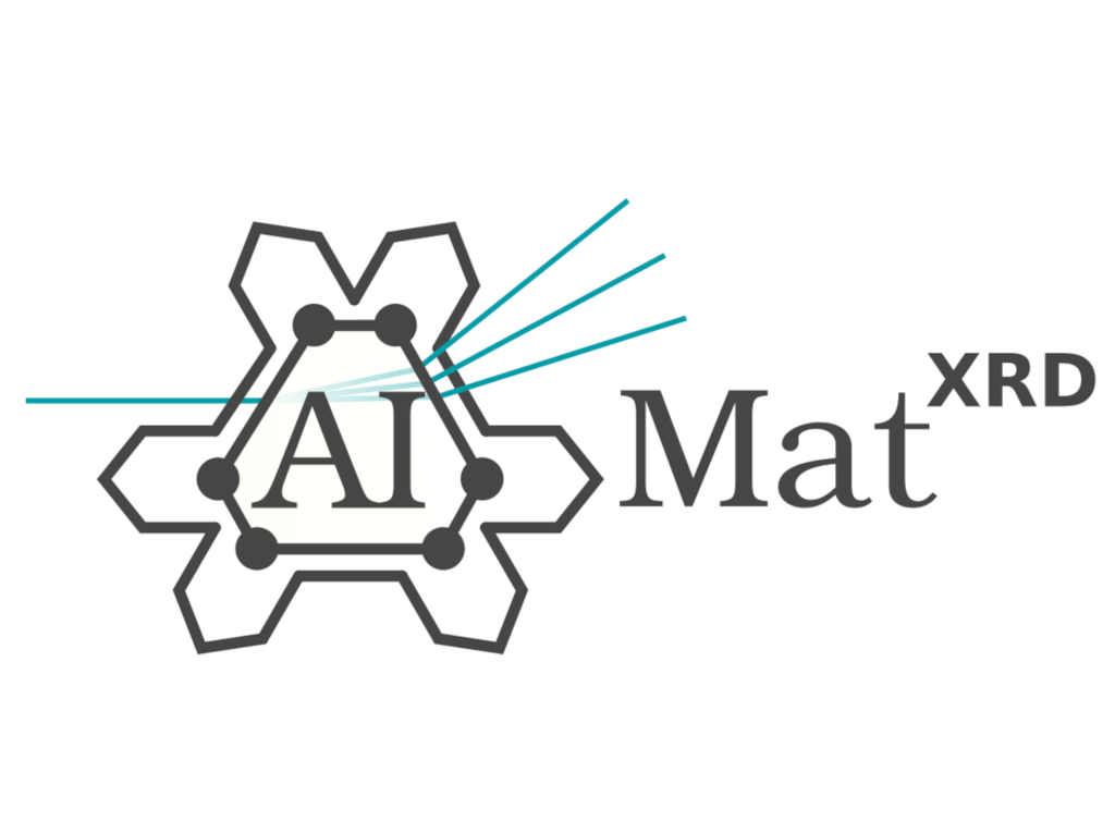 AI Mat XRD logo with a schematic represention of scattered X-rays.